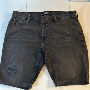 Hollister Men's Black Distressed Shorts